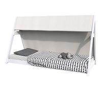 Lit cabane TIPI 90x200 + 1 toile + 1 sommier / Blanc
