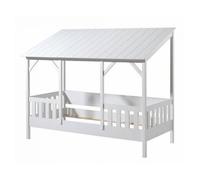 Lit enfant Vipack MALIA Lit cabane 90x200cm avec toit blanc