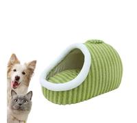 Lit caché pour chien - En peluche - Lit d'hiver pour chat - Tapis pour chat - Maison chaude - Sac de couchage pour chat - Lit pour chat - Convient pour chats de petite et moyenne taille (vert, L)