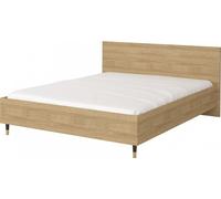 Lit Cadre de lit Lit double avec sommier à lattes et matelas Fantasy Bonnel 160x200 LUX CHÊNE HICKORY