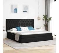Lit Cadre Plateforme avec Rangement Hydraulique, Tête de Lit, Faux Cuir Noir, Grand Format 200x200 cm, Matelas Inclus, Chambre Moderne 2 Personnes