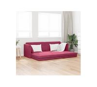 vidaXL Lit-Canapé au Sol 2-en-1 Rouge Vin 213x144x60 cm Velours