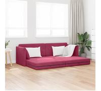 vidaXL Lit-Canapé au Sol 2-en-1 Rouge Vin 213x144x60 cm Velours