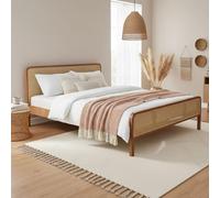 Lit cannage en pin massif marron noisette ANNA 140x190 - LT17018