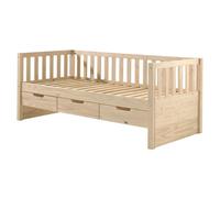 Lit Capitaine Enfant & 3 Tiroirs ""Fritz"" 90x200cm Naturel