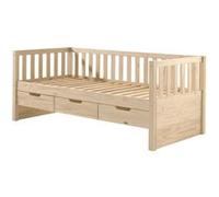 Vipack Lit capitaine enfant Fritz avec 3 tiroirs 90 x 200 cm Naturel