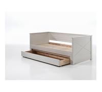 Vipack Lit banquette + gigogne – Blanc
