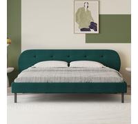 Lit Capitonné 140x190cm Vert Avec Tête De Lit Et Sommier Tulsa Vert