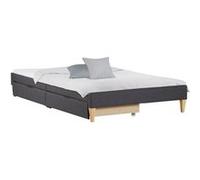 Lit capitonné avec matelas 90x200 cm 2 tiroirs