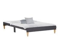 Lit capitonné avec matelas et sommier 140x200 Marron G