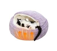 Lit Caverne Chat Lit Pour Chiot Partiellement Enclos En Forme De Coquille | Nid Apaisant Et Caverne Couverte Pour Chaton Pour La Maison L Appartement Le Salon Et Le Balcon