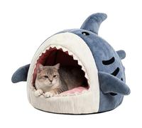 Lit Caverne De Chat,Maison Lavable en Peluche De Requin - Lit Chaton Requin Caverne Mignonne À Chat - pour Dormir Apaisant Intérieur Chambre Salon Balcon Appartement Temps Froid