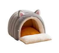 Lit Caverne pour Chat - Abri Chaud pour l'hiver en Forme de Dôme Semi-Fermé | Lit Apaisant pour Chien - pour Les Animaux Chatons en Intérieur Chambre Balcon Appartement et Maison