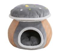 Lit Caverne Pour Chat Niche De Couchage Chaude Partiellement Fermée