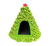Lit Caverne pour Chat - Nid Doux Tricoté Design Arbre | Lit Maison pour Chat Chaud À Thème De Noël - pour Chiot Et Petit Animal Domestique en Intérieur Et Extérieur À La Maison pour Sommeil en