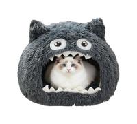 Lit Caverne pour Design Maison avec Gueule Ouverte | Panier Cachette Pour Chat Avec Coussin Lavable Pour Chiot Et Petits Animaux D'Intérieur Et D'Extérieur Pour Noël
