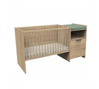 Lit chambre évolutif avec commode 1 porte Azur