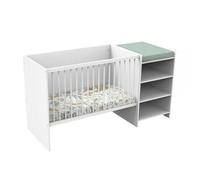 Lit Chambre Évolutif Commode Étagère First Blanc Chant Blanc