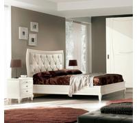 Lit Chambre Set Lit 2x Table de nuit Bois Classique Meubles Italiens 3pcs