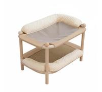 Lit Chat en Bois Bords Surélevés Lit Chat Rectangulaire Ouvert Espace Repos pour Chats, Style to 4