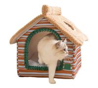 Lit Chat | Maison D'Hiver Chaude Avec Fenêtre En Vue Du Dessus,Lit Chaud Pour Chat Meuble D'Intérieur | Pour Chaton Chiot Petit Animal de Compagnie Sommeil Intérieur Décoration Maison Chambre Salon Ba