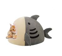 Lit chaud d'hiver pour chat - Nid de chiot en forme de requin - Maison pour chaton pour la saison froide - Pour les parents d'animaux domestiques à l'intérieur comme le salon, la chambre à coucher, le
