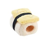 Lit chaud en forme de sushi pour hamster, adorable motif sushis, lit pour hamster, chaud et confortable pour chinchillas nain, planeurs en sucre (jaune)