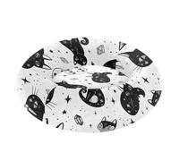 Lit chaud et confortable avec motif de chat mystique avec cristaux et étoiles pour animaux de compagnie de très petite taille