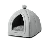 Lit chaud pour animal domestique doux et semi-fermé pour chats, chatons, chiots, petits animaux, coussin amovible, lit chauffant pour chats d'intérieur