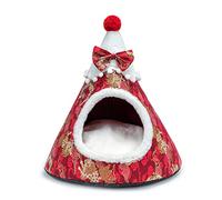 Lit chaud pour animal domestique, intérieur doux, semi-fermé, tente pour chats, chatons, chiots, petits animaux, coussin amovible, grande grotte
