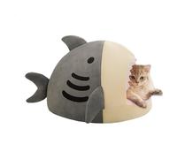 Lit chaud pour chats en hiver, doux en forme de requin, lit de repos thermique pour animaux de compagnie - Pour propriétaires de félins à la maison, bureau, chambre, étude, appartement