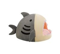 Lit chaud pour chats en hiver | Doux en forme de requin pour chats | Lit de repos thermique pour animaux de compagnie | Pour propriétaires de félins à la maison, bureau, chambre, étude, appartement