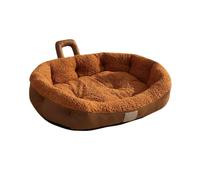 Lit Chaud pour Chien - Coussin avec Poignée Antidérapante | Tapis d'hiver P | Matériau En Coton Pelucheux, Bords Surélevés Du Coussin Cervical ; Confort D'hiver Chaud Et Portable ; Idéal Pour Un Abri De
