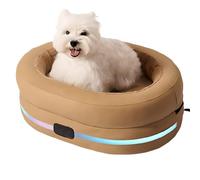 Lit chauffant électrique pour animal domestique avec télécommande, réglage de la température à 3 vitesses et lampe respiratoire pour chats d'intérieur et petits chiens