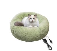 Lit chauffant électrique pour chat - Lit lavable pour chaton, lits chauffants pour animaux de compagnie, coussin rond apaisant lavable pour animaux de compagnie, coussin rond auto-chauffant pour anima