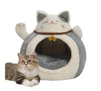 Lit chauffant pour chat - Maison pour chat en forme de dôme, nid semi-fermé, abri d'intérieur doux, lit d'hiver en polaire chaude | Couette pour chaton, chiot, petit chien par temps froid, sieste