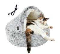 Lit chauffant pour chat - Niche chaude et douce pour chaton | Maison pour chatons par temps froid, pour les propriétaires d'animaux de compagnie par temps froid pour le bureau à domicile, le sommeil