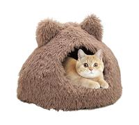 Lit chauffant pour chat - Nid chauffant semi-fermé pour chaton | Lit chaud rond pour chiots - Pour l'intérieur, la maison, l'étude, le temps froid, l'hiver, la période de récupération, le sommeil
