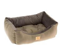 Lit Chiens Couchage CHESTER 80, avec Coussin Double-face, Tweed et Velours, Lavable, Marron