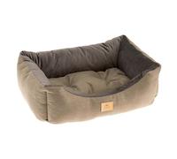 Lit Chiens et Chats Couchage CHESTER 60, avec Coussin Double-face, Tweed et Velours, Lavable, Marron