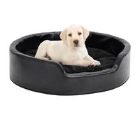Lit Chiens Noir et Gris 99x89x21 cm Peluche et Similicuir Canapé Sofa vidaXL