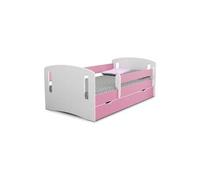 Lit classic 2, rose, sans tiroir, matelas 160/80