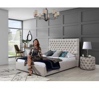 Lit classique style baroque double bois hôtel lits chambre 200x200cm Nouveau