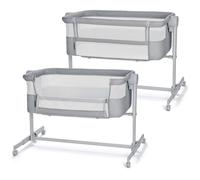 Kinderkraft NESTEE UP 2 Lit bébé cododo, Lit Bebe avec Matelas de la Naissance, Réglage de la Hauteur, Facile Adapter au lit du Parent, Pieds réglables, Gris