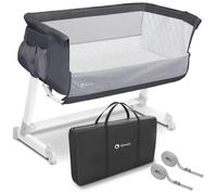 Lit cododo 2en1 LIONELO Théo - Matelas 4cm - Organiseur - 0-9 kg - Hauteur et inclinaison réglables - Gris foncé
