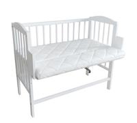 Lit cododo 2en1 - Lit berceau bébé - 90x40 cm - Matelas inclus - Réglable en hauteur - Berceau cododo - Blanc