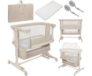 Lit Cododo Berceau 3en1 Jodie Réglable En Hauteur Et Inclinaison Avec Matelas Haute Densité Beige Cream TU