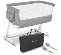 Lit cododo évolutif LIONELO Théo - Lit bébé avec matelas - 0-9 kg - Hauteur et inclinaison réglables - Gris