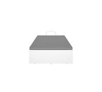 Lit coffre 1 place 90x190 avec sommier relevable, coloris blanc/graphite - Hauteur 32 x Longueur 89 x Profondeur 190 cm - -