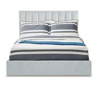 Lit coffre 112x217 coffre sommier tete de lit - sommier a lattes - 1 tiroir(s) argent. argent velours Gris G